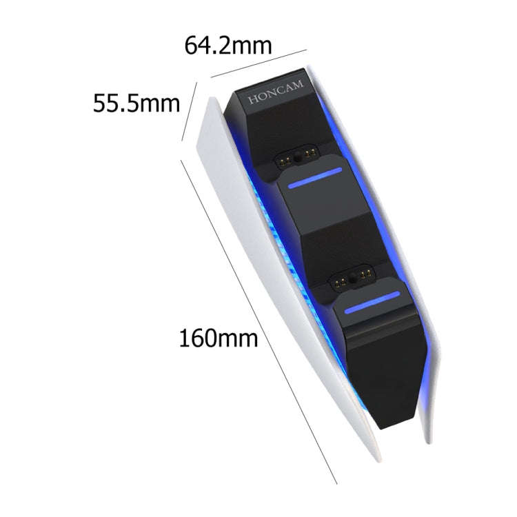 HONCAM For PS5 Gamepad Charger Dual Dock Charger(White)