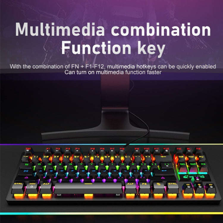 ZIYOULANG K2 87 Keys Office Laptop Punk Glowing Mechanical Wired Keyboard, Cable Length: 1.5m, Co...