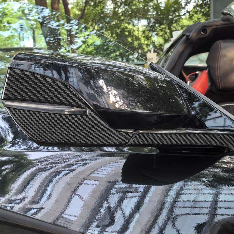 For Chevrolet Corvette C8 4pcs /Set Right-Hand Drive Rearview Mirror Anti-Scratch Sticker(Black)