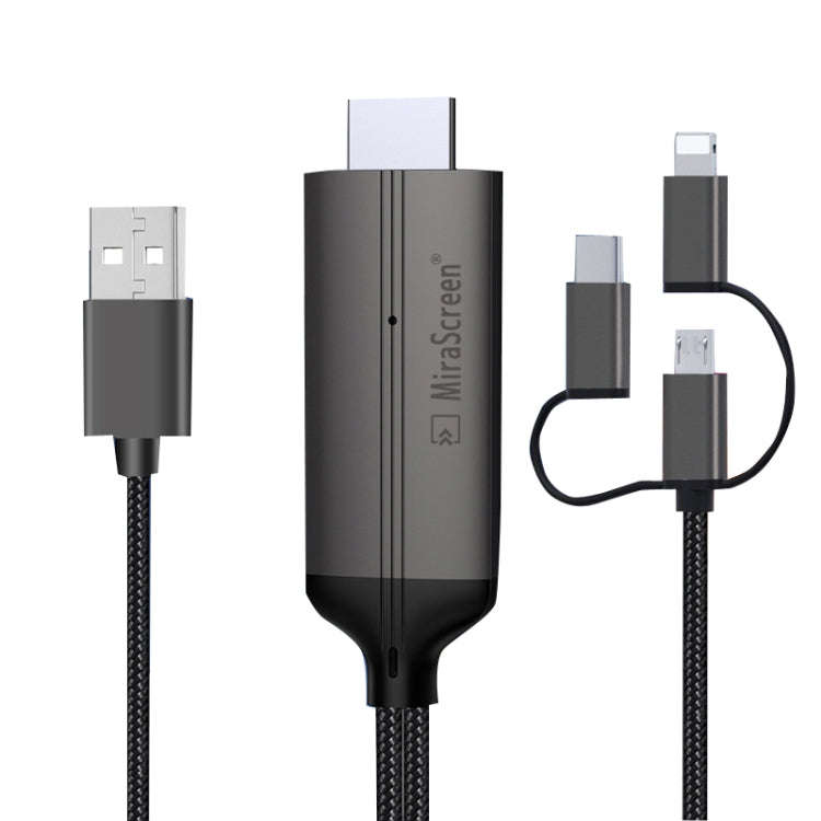 LD36 8 Pin + Micro USB + Type-C / USB-C to HDMI  1080P HDTV Dongle Cable, Plug And Play HDMI With...