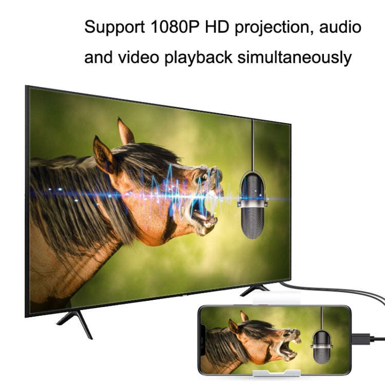 LD36 8 Pin + Micro USB + Type-C / USB-C to HDMI  1080P HDTV Dongle Cable, Plug And Play HDMI With...