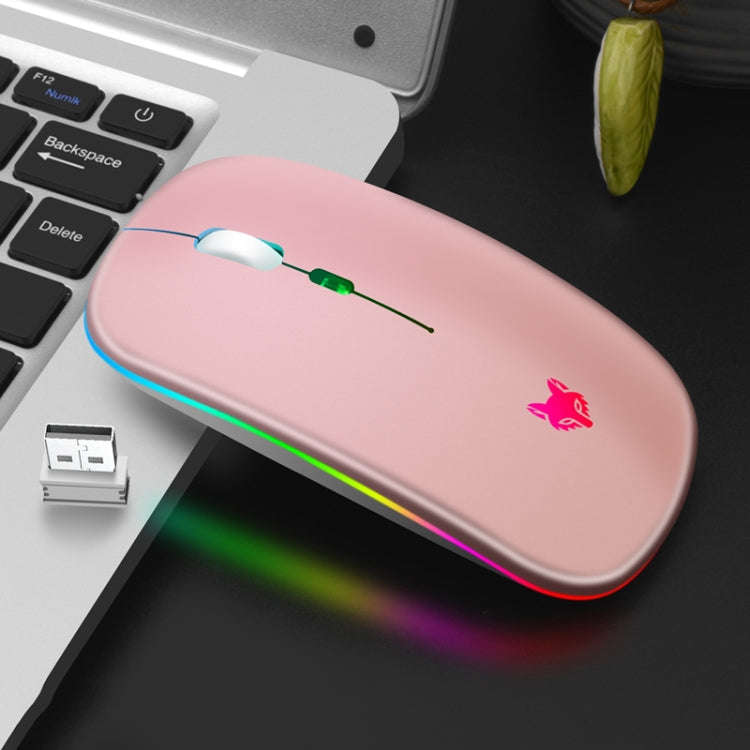 XUNSVFOX XYH50 4 Keys USB Charging Business Office Wireless Light Mouse(Pink)