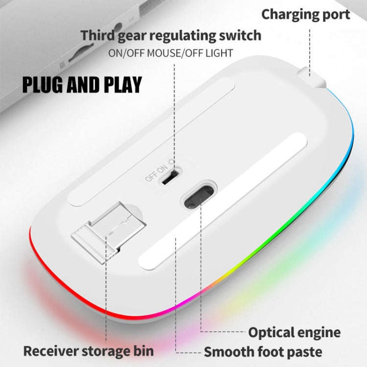 XUNSVFOX XYH50 4 Keys USB Charging Business Office Wireless Light Mouse(Pink)