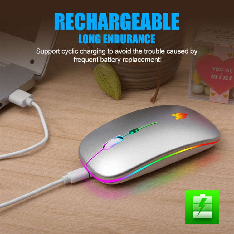XUNSVFOX XYH50 4 Keys USB Charging Business Office Wireless Light Mouse(Pink)