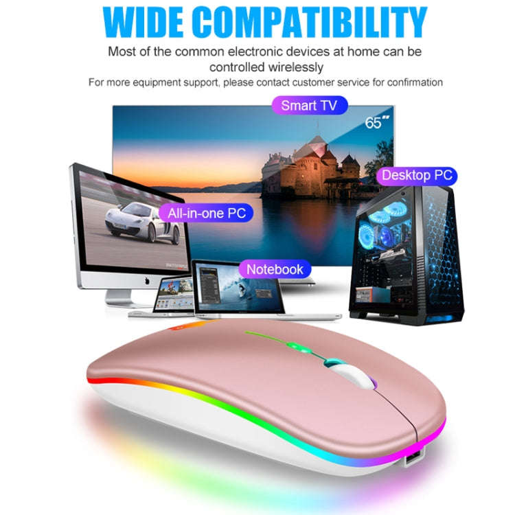 XUNSVFOX XYH50 4 Keys USB Charging Business Office Wireless Light Mouse(Pink)