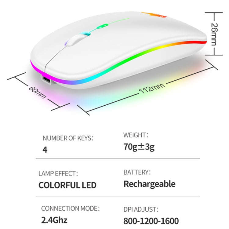 XUNSVFOX XYH50 4 Keys USB Charging Business Office Wireless Light Mouse(Pink)
