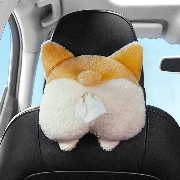 Multifunctional Cartoon Armrest Box Seat Back Tissue Box, Styles: Corgi