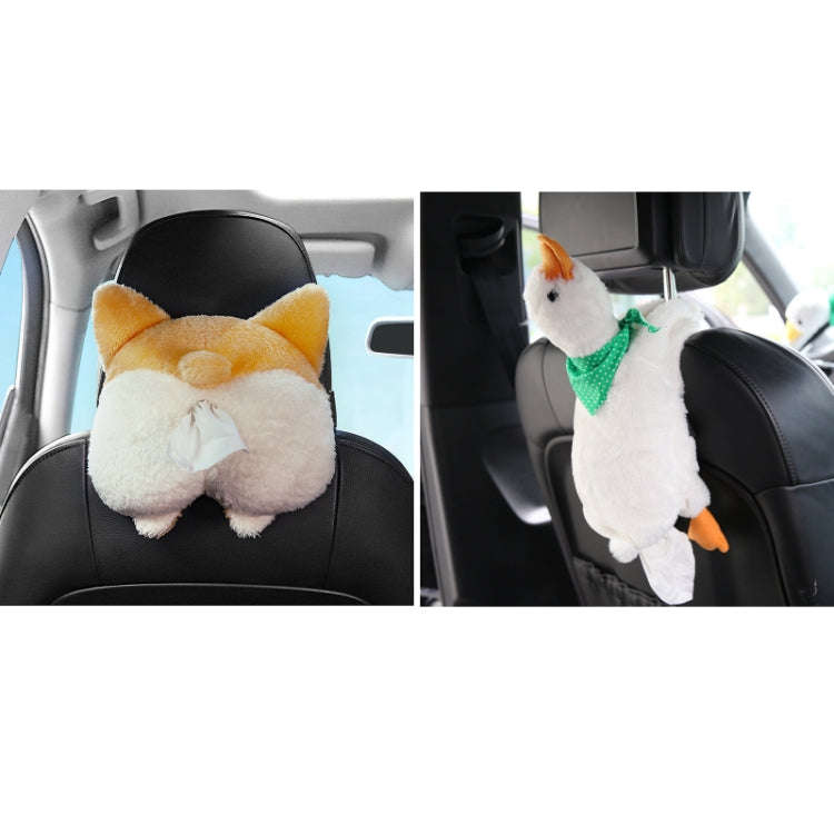 Multifunctional Cartoon Armrest Box Seat Back Tissue Box, Styles: Corgi