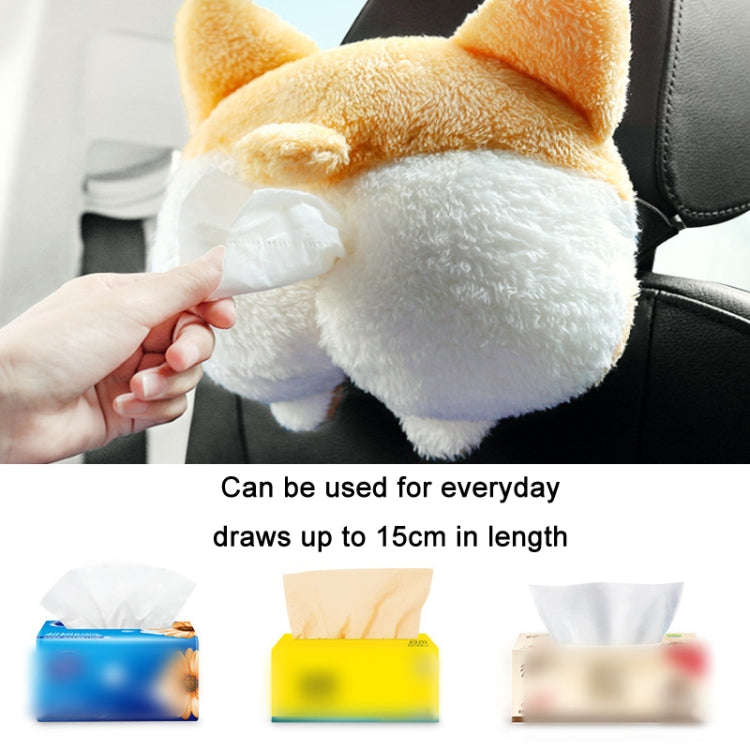 Multifunctional Cartoon Armrest Box Seat Back Tissue Box, Styles: Corgi