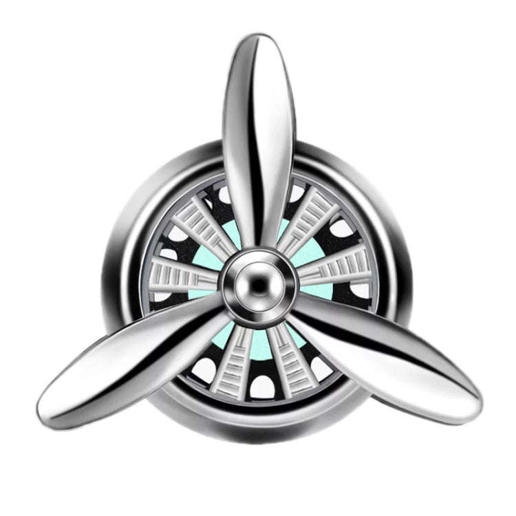 Car Air Outlet Perfume Aromatherapy Swivel Fan(Silver Without Light)