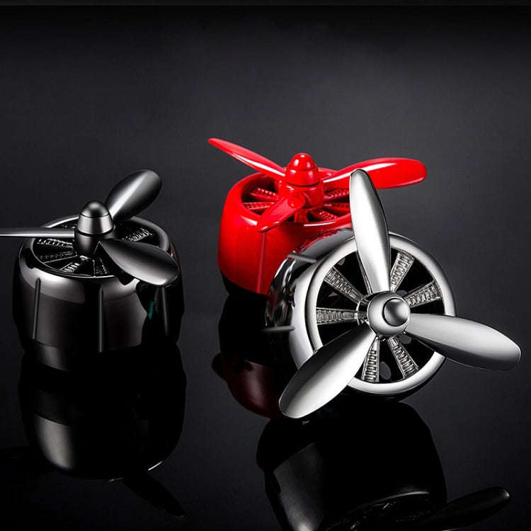 Car Air Outlet Perfume Aromatherapy Swivel Fan(Silver Without Light)