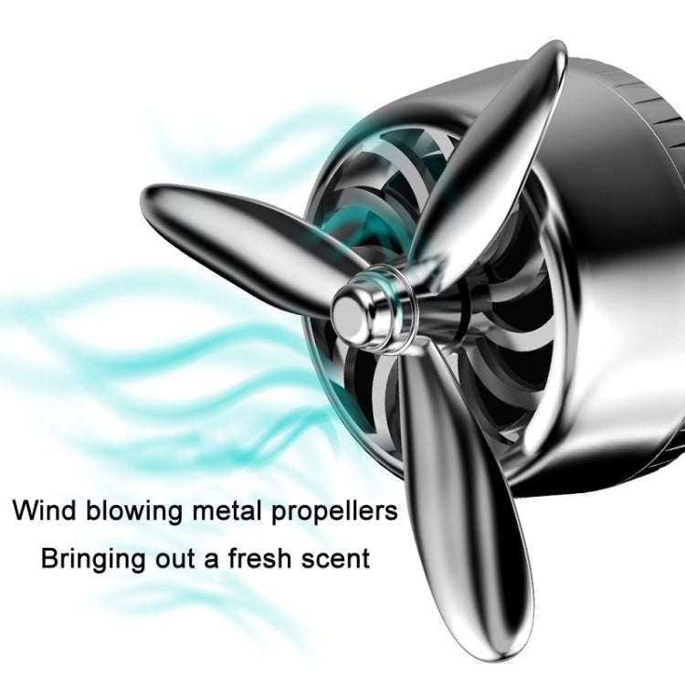 Car Air Outlet Perfume Aromatherapy Swivel Fan(Silver Without Light)