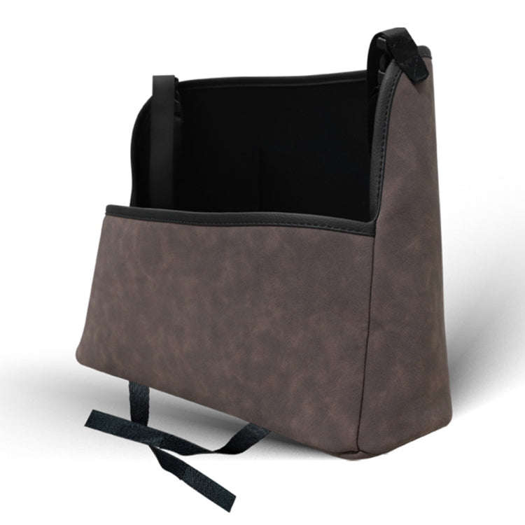 DE RAN FU Car Seat Storage Bag Chair Back Fur Leather Storage Bag(Brown)