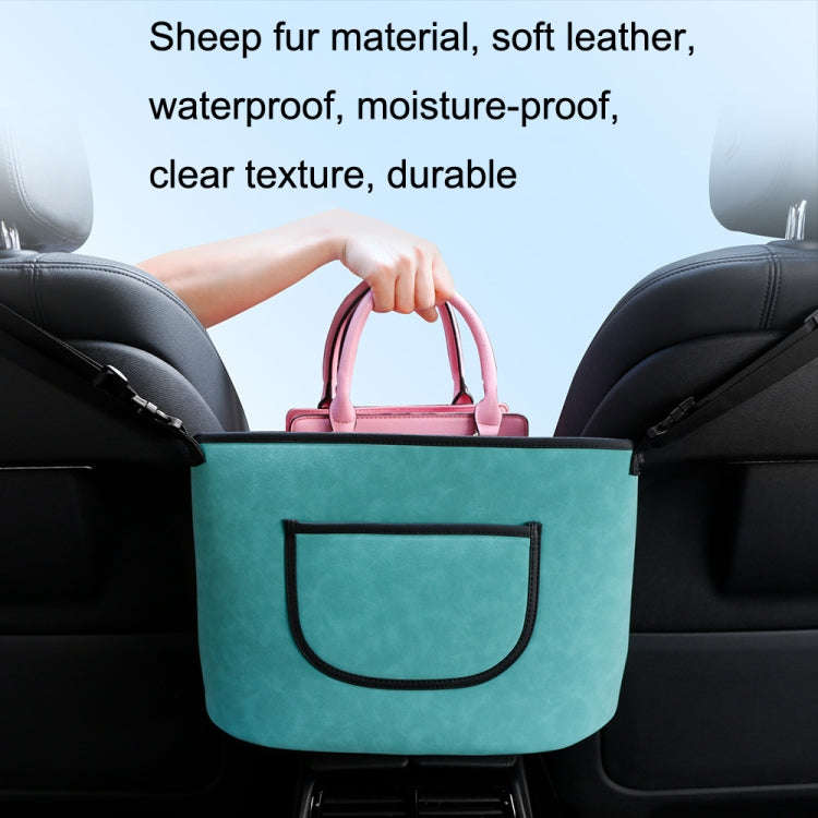 DE RAN FU Car Seat Storage Bag Chair Back Fur Leather Storage Bag(Black)