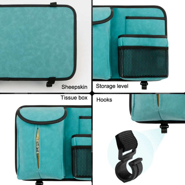 DE RAN FU Flip Fur Car Seat BackTissue Box Storage Hanging Bag With Hook(Brown)