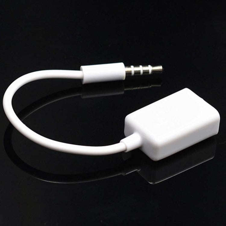 10 PCS Y-1502 14cm Car AUX Audio Cable To USB Car 3.5mm Adapter Cable(White)