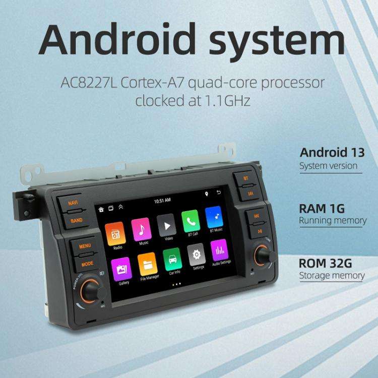 For BMW E46 7 Inch GPS Navigation WIFI Car MP5, Memory: 1+32G