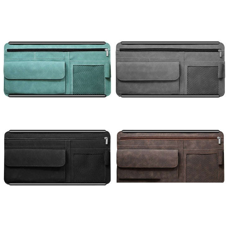 DE RAN FU Car Shade Glasses Box Storage Bag Car Flip Fur Glue Box Zipper Card Bag(Blue)