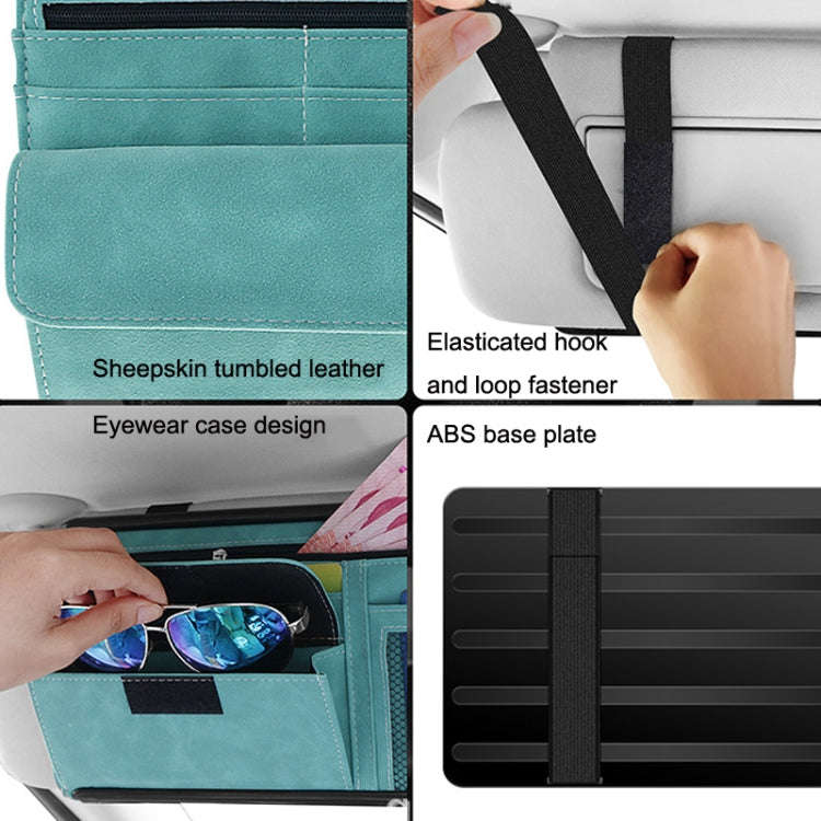 DE RAN FU Car Shade Glasses Box Storage Bag Car Flip Fur Glue Box Zipper Card Bag(Grey)