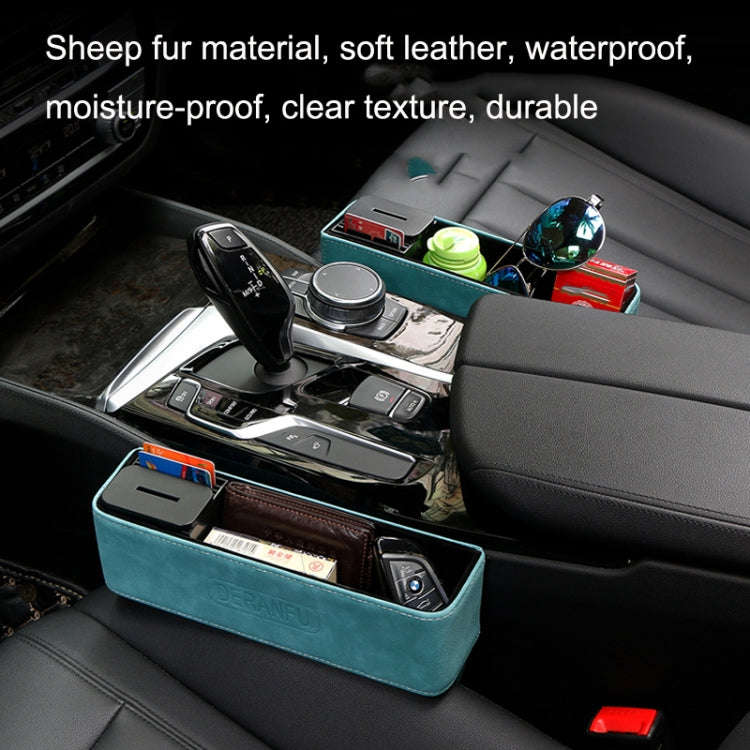 DE RAN FU Car Seat Storage Box Cup Holder Fur Citrine Phone Sundry Storage Box(Brown)