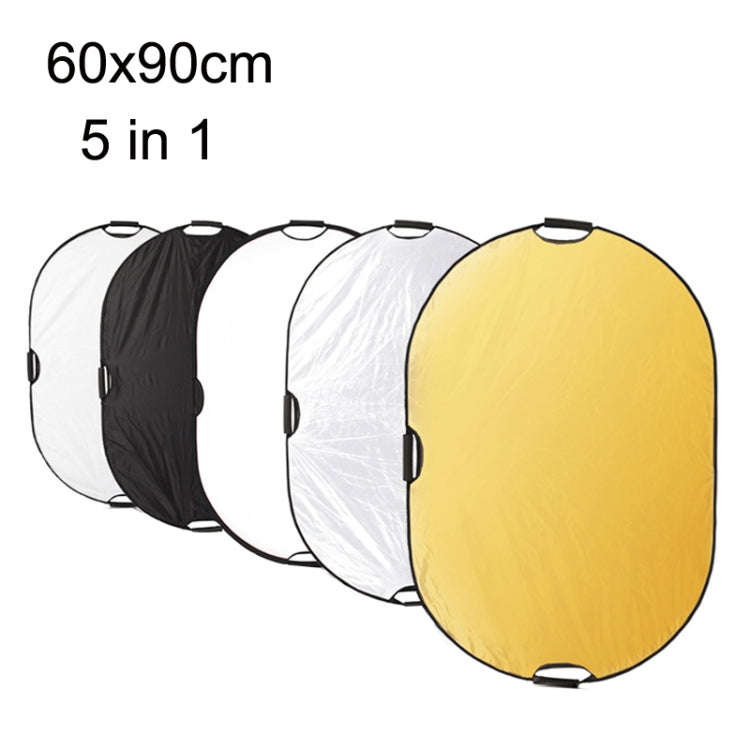 Selens  5 In 1 (Gold / Silver  / White / Black / Soft Light) Folding Reflector Board, Size: 60x90cm