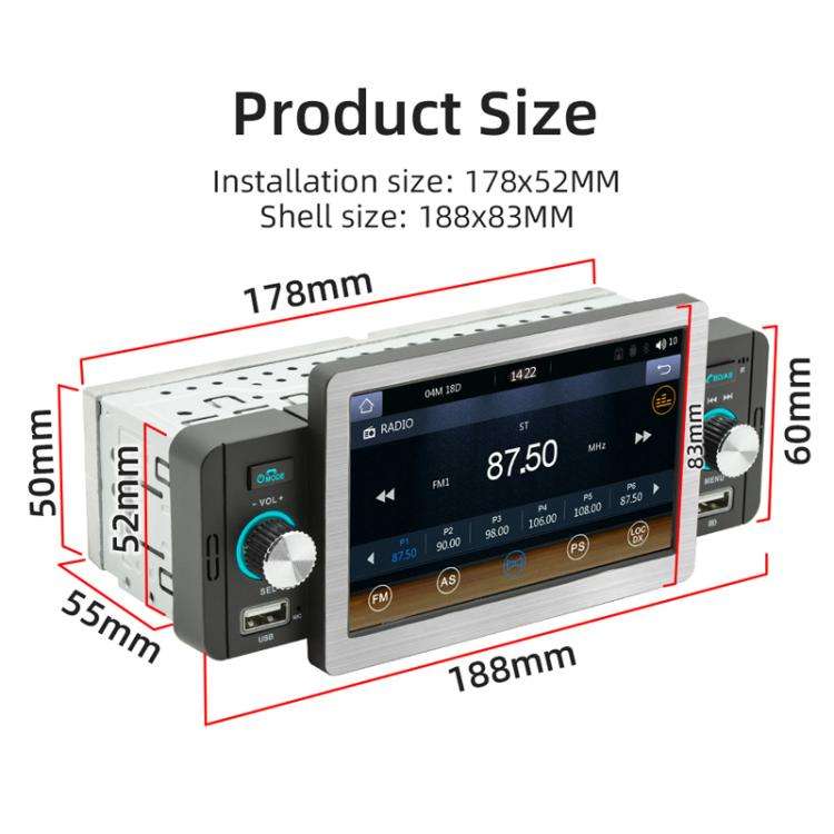 5 inch Bluetooth AUX Mobile Phone Interconnection USB Interface Car MP5(158C)