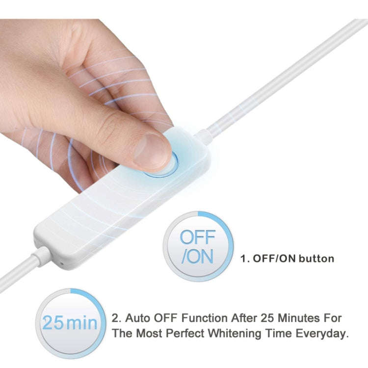 Wire-Controlled 25min Timing 16LED Teeth Whitening Device Dental Bleaching System(White)