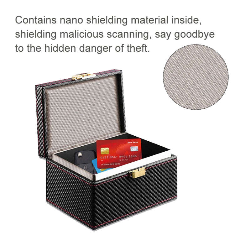 RFID Signal Shielding Box Car Key Anti-demagnetization Cell Phone Box(Carbon Fiber)