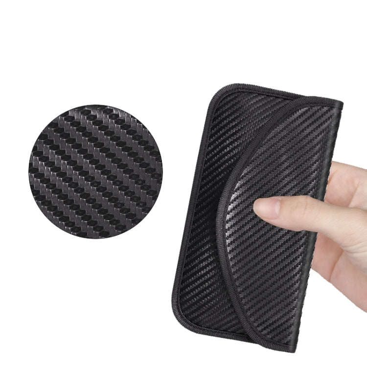 Carbon Fiber Signal Shielding Bag Radiation-proof RFID Phone Key Bag 20 x 10cm(Black)