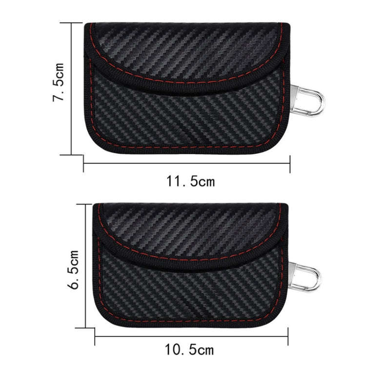 Carbon Fiber RFID Card Case Radiation-Proof Car Key Signal Shielding Bag 10.5 x 6.5cm