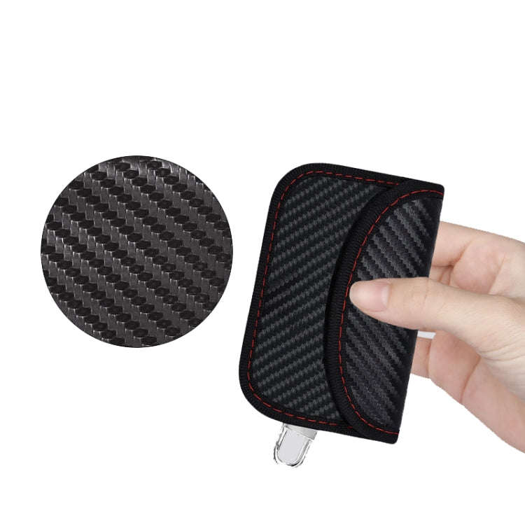 Carbon Fiber RFID Card Case Radiation-Proof Car Key Signal Shielding Bag 10.5 x 6.5cm