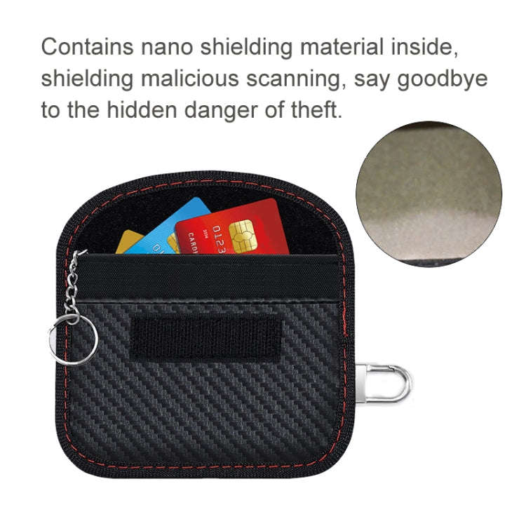 Carbon Fiber RFID Card Case Radiation-Proof Car Key Signal Shielding Bag 10.5 x 6.5cm