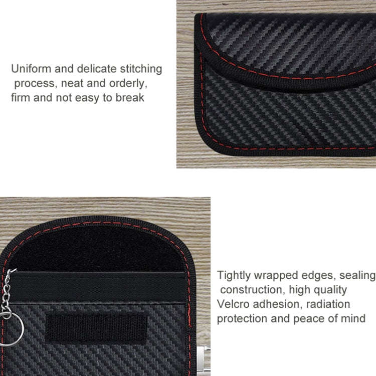 Carbon Fiber RFID Card Case Radiation-Proof Car Key Signal Shielding Bag 10.5 x 6.5cm