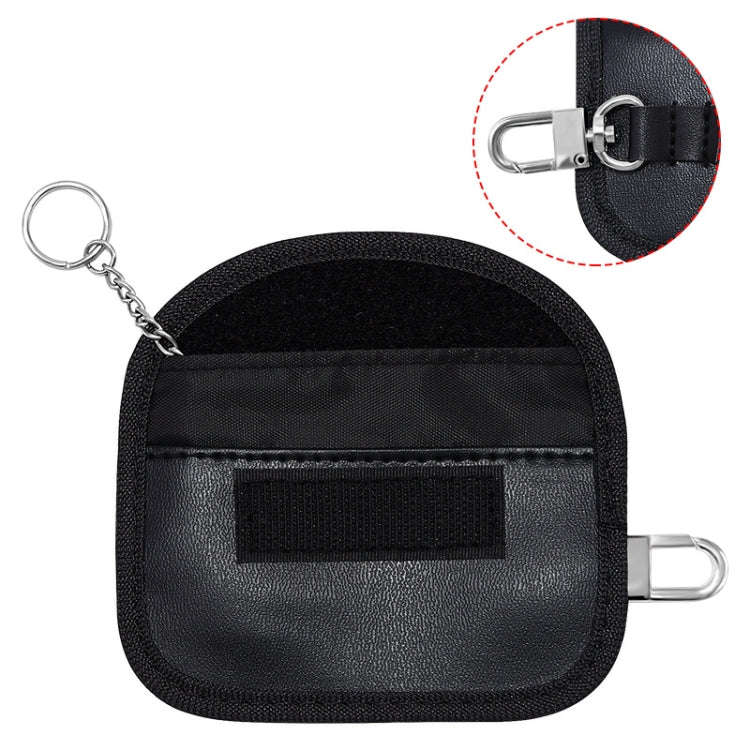PU Leather RFID Cell Phone Car Key Signal Shielding Bag Anti Radiation Bag 11 x 6.5cm