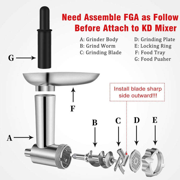 KA-09 For KitchenAid Minced Meat Head Minced Meat And Noodle Machine General Accessories(As Sohow)
