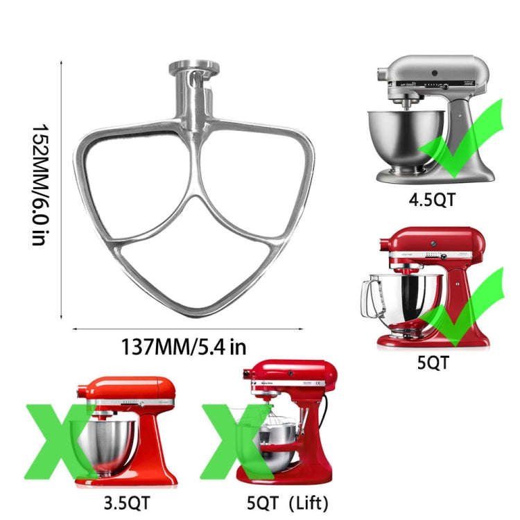 For KitchenAid Stand Mixer  5QT Mixer Head Stainless Steel Accessories