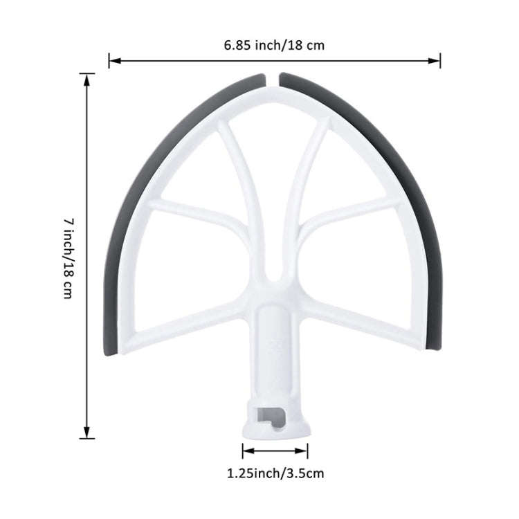 KA-6B For KitchenAid 6-Quart Bowl Lift Stand Mixer Plastic Flat Beater Paddle with Silicone Edges
