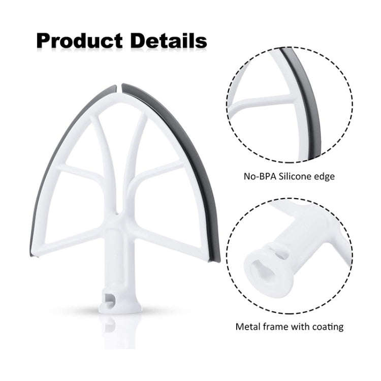 KA-6B For KitchenAid 6-Quart Bowl Lift Stand Mixer Plastic Flat Beater Paddle with Silicone Edges