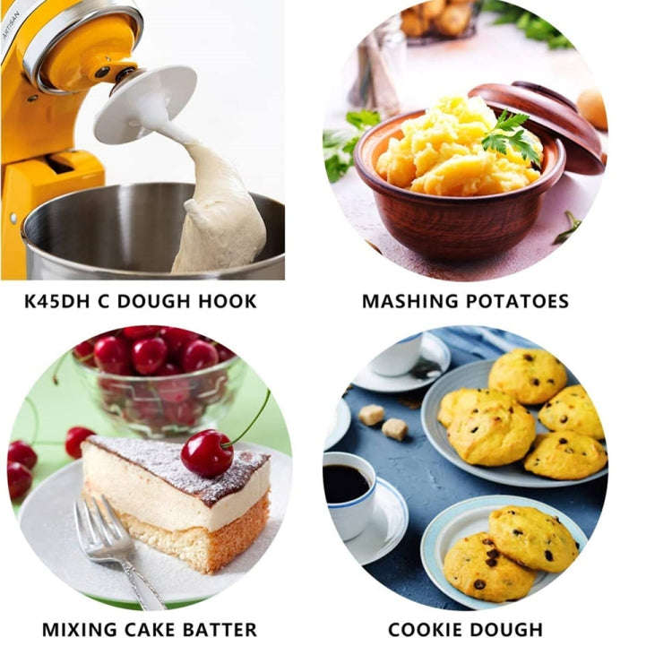K5ADH-16 For KitchenAid 6QT Bowl-Lift Stand Mixers Home Restaurant Baking Dough Hook Mixing Tools