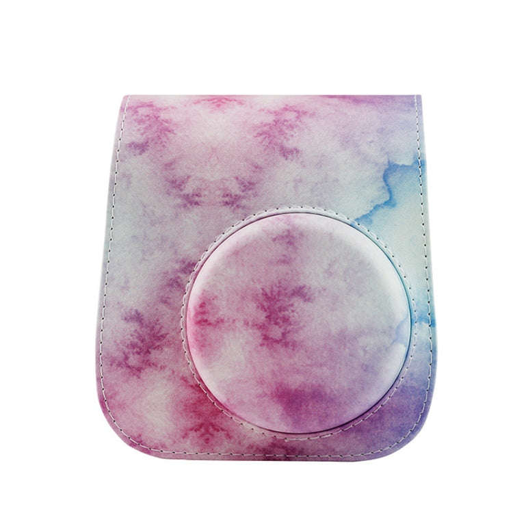 For Instax Mini11 / 9 / 8 PU Cortex Retro Camera Bag Protective Cover(Blue Pink Color)