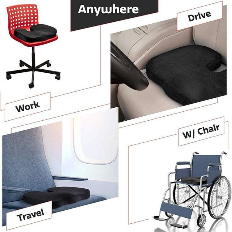 Office Gel Cushion Beauty Buttocks Anti-hemorrhoid Cushion(Super Soft Cloth Black)