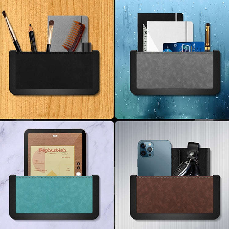 DE RAN FU Car Phone Storage Box Self-adhesive Rolling Pyebata Storage Bag(Brown)