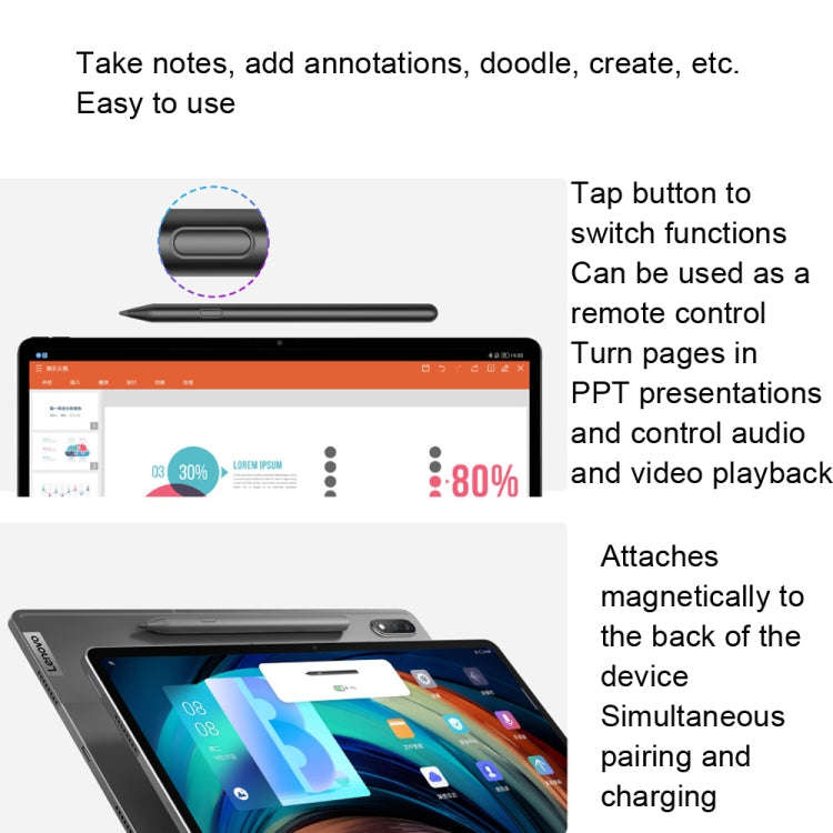 For Xiaoxin Pad Pro 12.6 inch/2022 2 Generation Original Lenovo Stylus(Black)