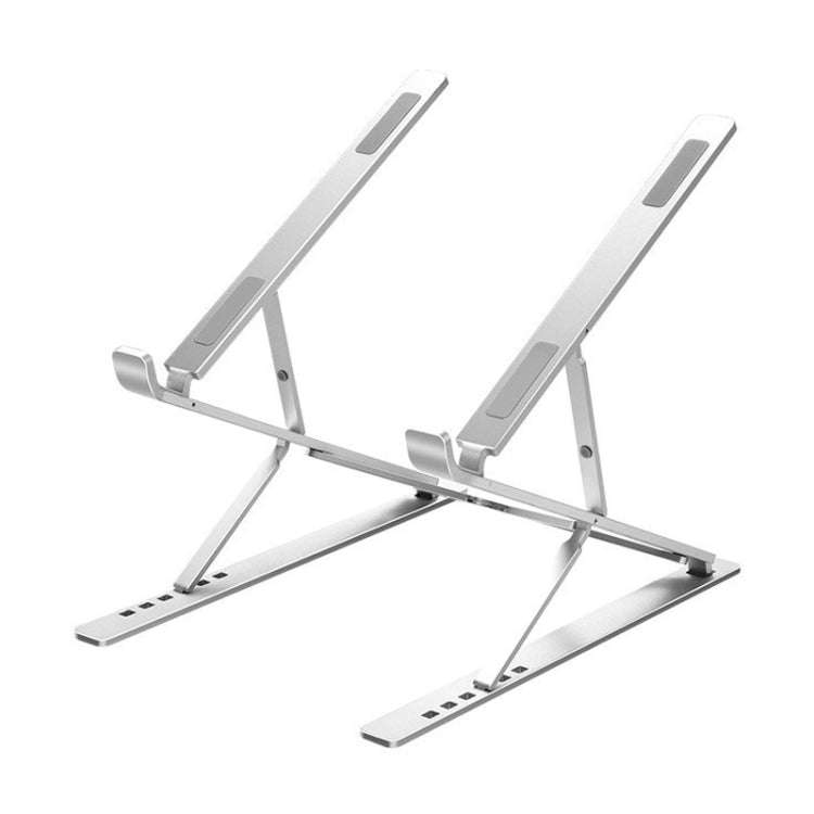 N8 Double-layer Foldable Lifting Aluminum Alloy Laptop Heat Dissipation Stand, Color: Oxidized Si...