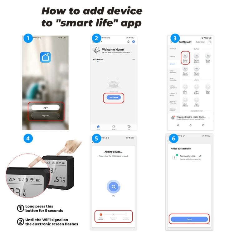 Wifi Temperature And Humidity Meter Sensor Equipment Smart Home Graffiti APP Temperature And Humi...
