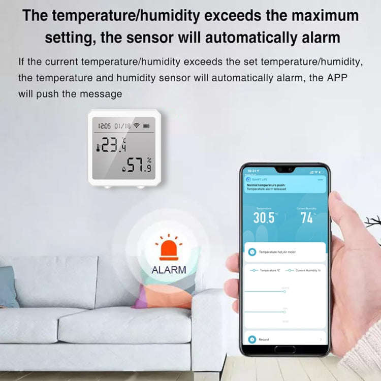 Wifi Temperature And Humidity Meter Sensor Equipment Smart Home Graffiti APP Temperature And Humi...