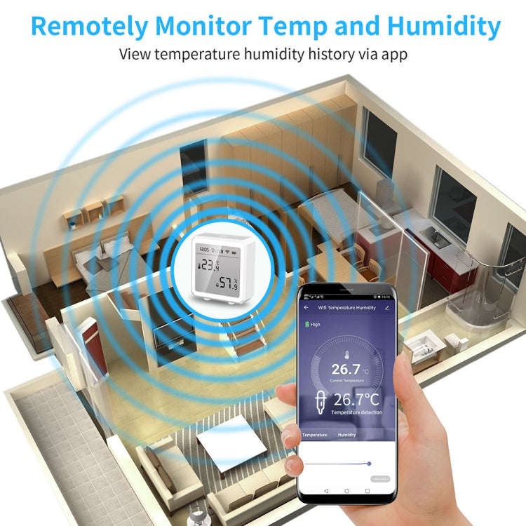 Wifi Temperature And Humidity Meter Sensor Equipment Smart Home Graffiti APP Temperature And Humi...