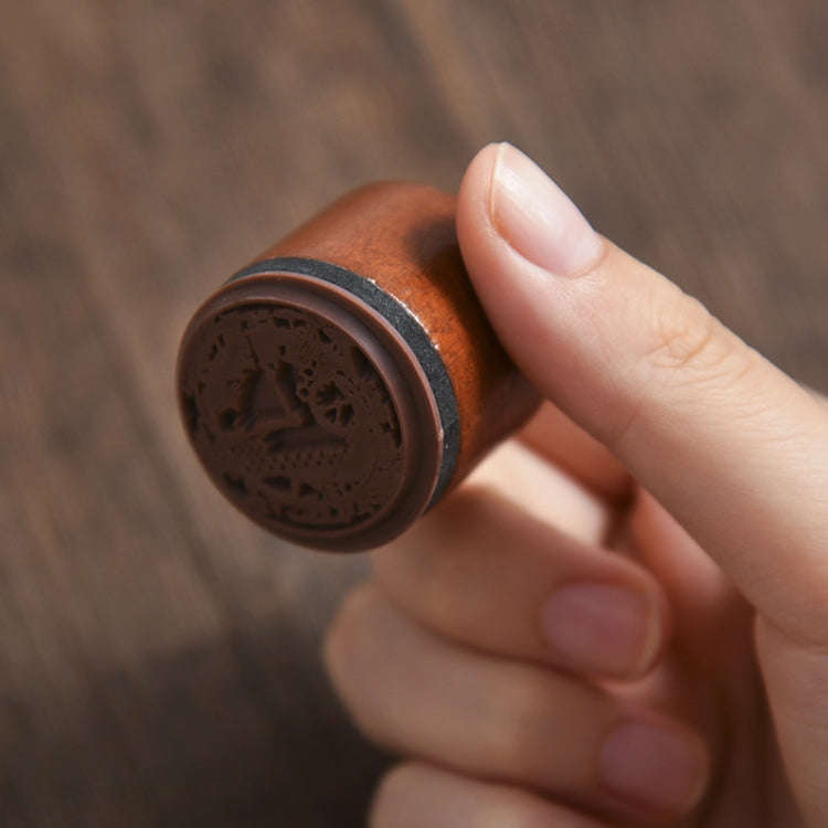 Round Wooden Stamps Vintage DIY Handbook Multifunctional Decorative Stamps, Style: Bless