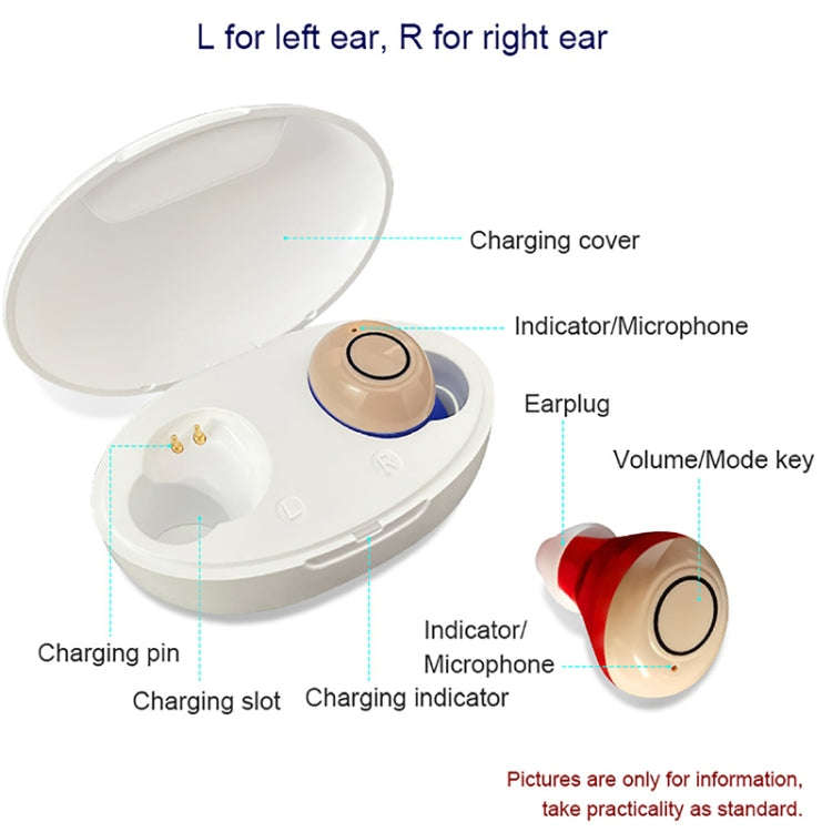 Z-300 TWS Rechargeable Sound Amplifier Deaf Hearing Aids(Red Blue)