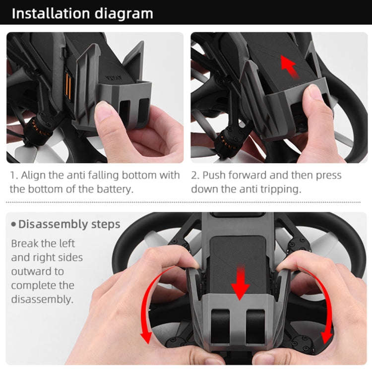 For DJI Avata Battery Anti-release Buckle Wear-resistant Battery Protection Buckle(Grey)